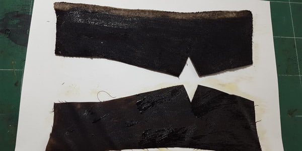 shoe leather upper with glue