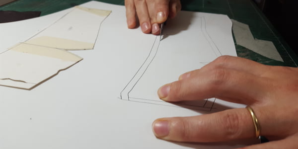 pattern making of the reinforcement for the shoe upper