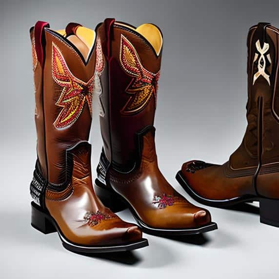 stilized "old" cowboy boots stilized "old" cowboy boots