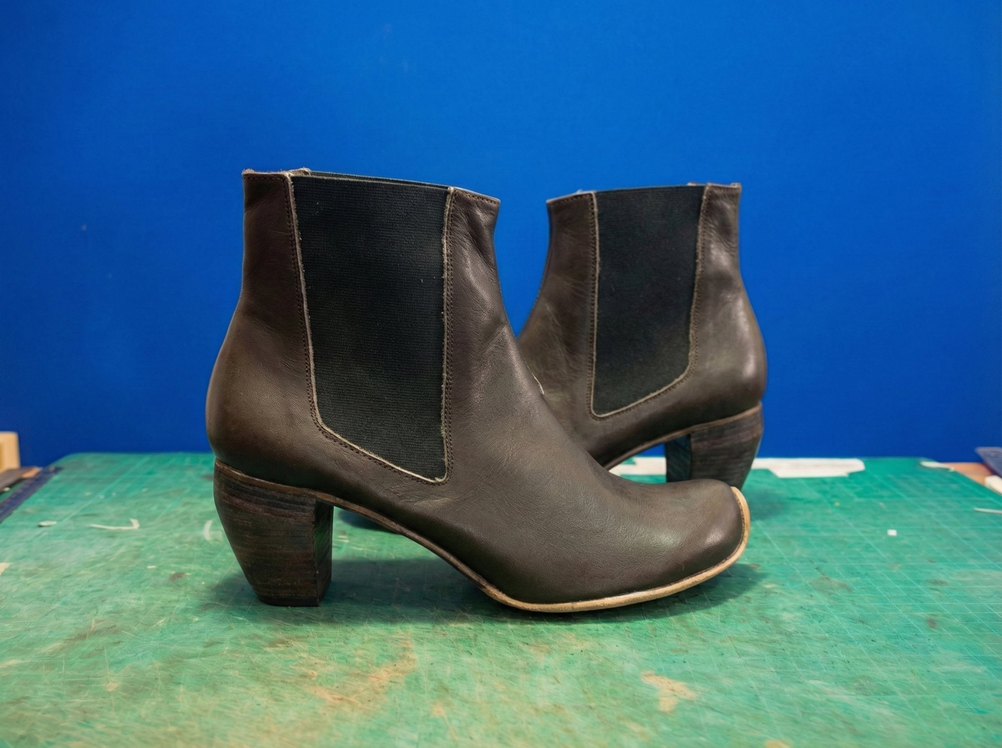 ankel boots pair shoemaking course done